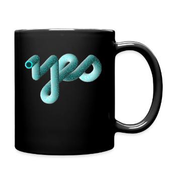 YES Font cuddly effect 3D - Full Colour Mug - black - Right