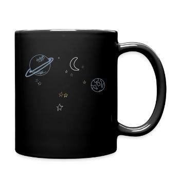 Planeten - Tasse einfarbig - Schwarz - Rechts