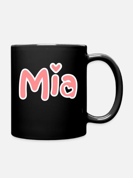 Mia Sweet Name First Name Maiden Name Baptism Name Day - Full Colour Mug - black