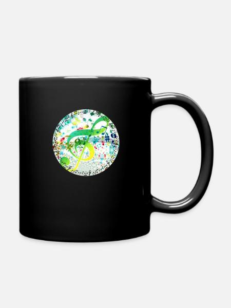 Violinschlüssel - Tasse einfarbig - Schwarz