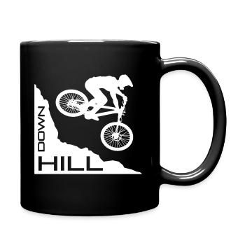 Downhill mountain biker, bike, bike, cycling - Full Colour Mug - black - Right