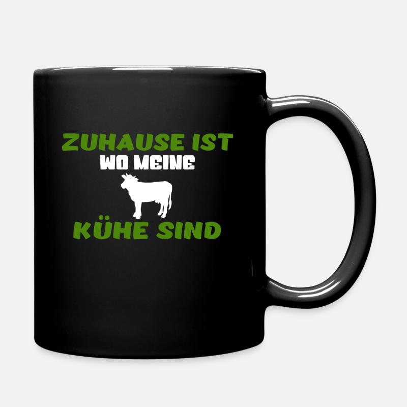 Zuhause ist wo meine Kühe sind - Tasse einfarbig - Schwarz