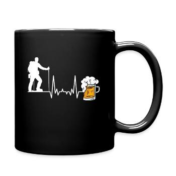 Wandern und Bier - Tasse einfarbig - Schwarz - Rechts