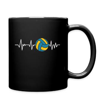 Volleyball Volley Beach Heartbeat - Full Colour Mug - black - Right