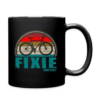 Fixie Bike Biker Geschenk - Tasse einfarbig - Schwarz - Rechts