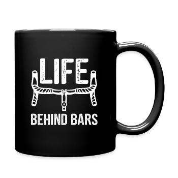 Life behind bars Gravelbike Rennrad Fahrrad - Tasse einfarbig - Schwarz - Rechts