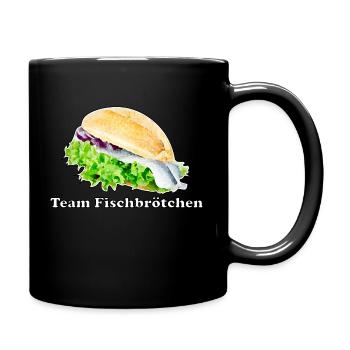 Team Fischbrötchen - Tasse einfarbig - Schwarz - Rechts