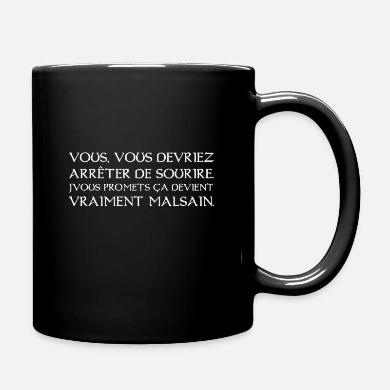 Citation Arthur - Arrêter de sourire - Mug uni - noir