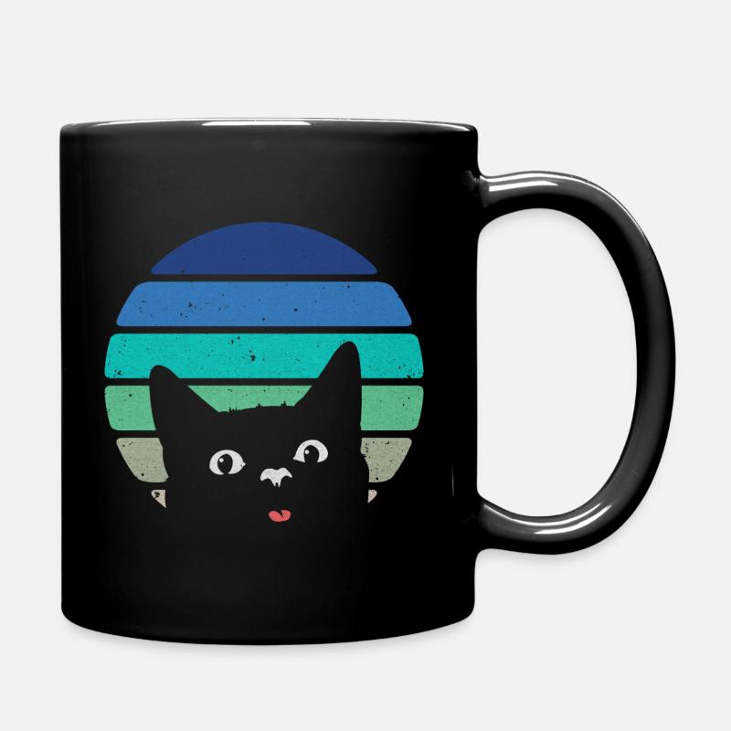 Freche schwarze Katze Retro Vintage - Tasse einfarbig - Schwarz