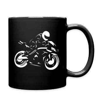 Super athlete rider motorcycle - Full Colour Mug - black - Right