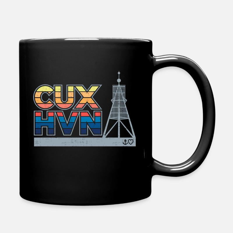 Cuxhaven Kugelbake Anker Herz maritim cuxhvn - Tasse einfarbig - Schwarz