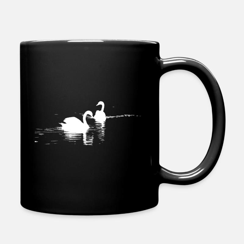 Schwaene weiss,Wasservogel,Design,Geschenk,cool, - Tasse einfarbig - Schwarz