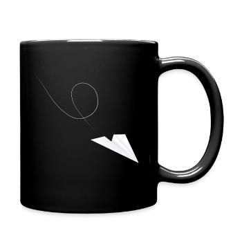 Avion en papier - Mug uni - noir - Droite
