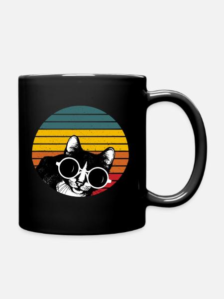VINTAGE CAT RÉTRO - Mug uni - noir