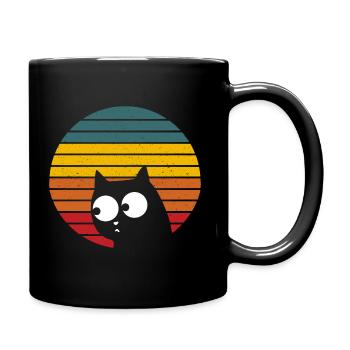 VINTAGE CAT RETRO KATZE - Tasse einfarbig - Schwarz - Rechts