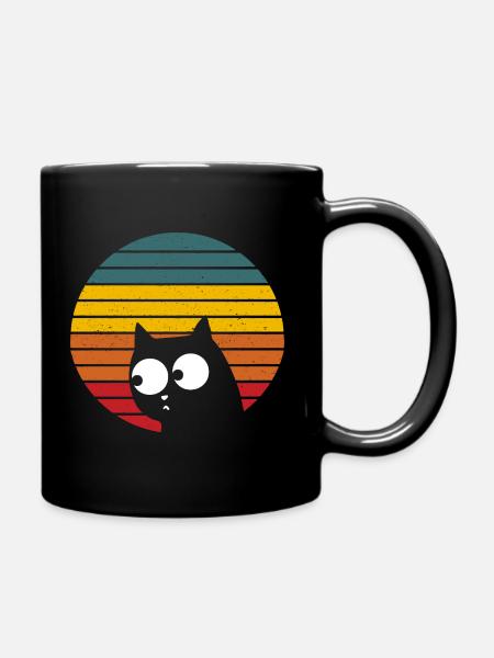 VINTAGE CAT RETRO KATZE - Tasse einfarbig - Schwarz