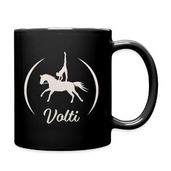 Volti Pferdesport Voltigieren by TinaShirts - Tasse einfarbig - Schwarz - Rechts