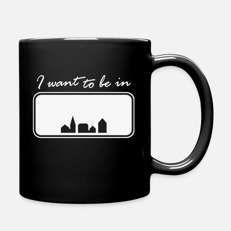Dänemark Ortsschild individuell gestalten - I Want - Tasse einfarbig - Schwarz
