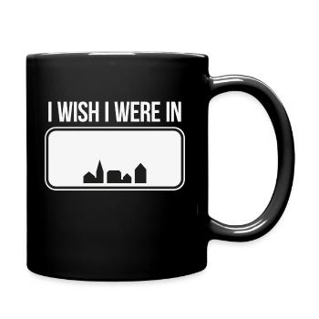 Dänemark Ortsschild individuell gestalten - Wish - Tasse einfarbig - Schwarz - Rechts