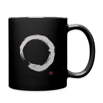 Calligraphy Enso Circle | Zen Buddhism - Full Colour Mug - black - Right