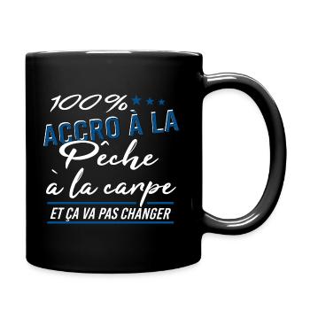 100% accro à la pêche à la carpe - Mug uni - noir - Droite