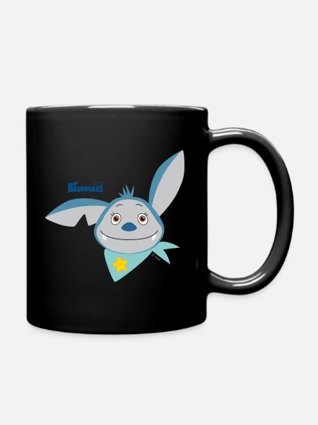 KiKA-Baumhaus mit Fidi Gesicht - Tasse einfarbig - Schwarz