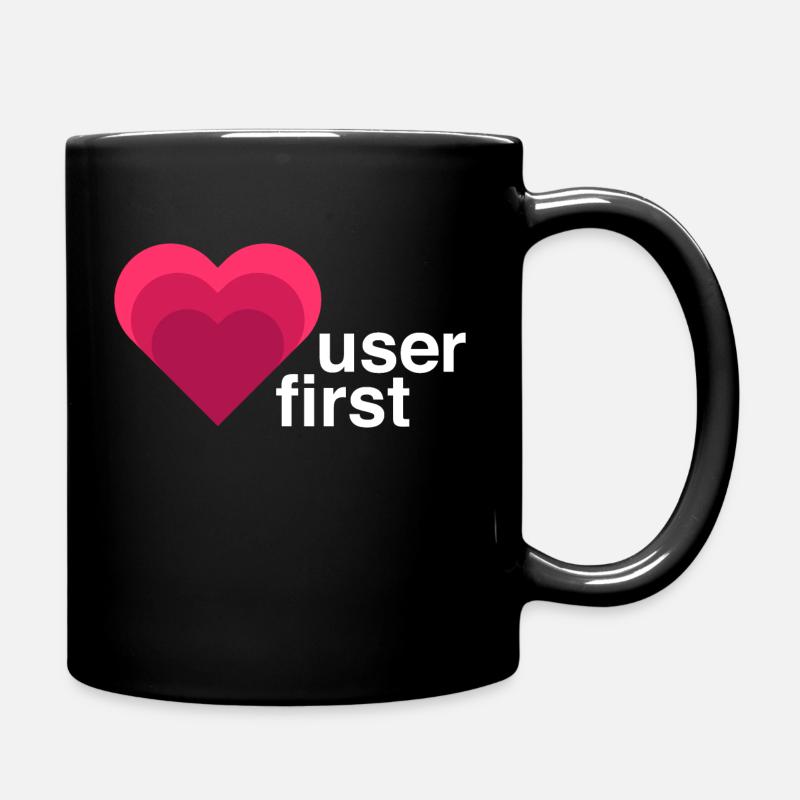 UX Designer T-Shirt, User first, Rose - Mug uni - noir
