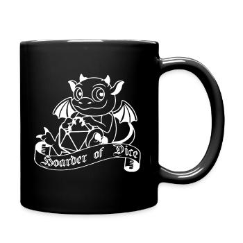 Hoarder of Dice - Dice grabber - RPG - Full Colour Mug - black - Right