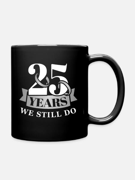 Silver wedding anniversary - Full Colour Mug - black