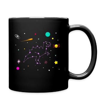 Tyrannosaurus Rex Dinosaur Constellation - Full Colour Mug - black - Right