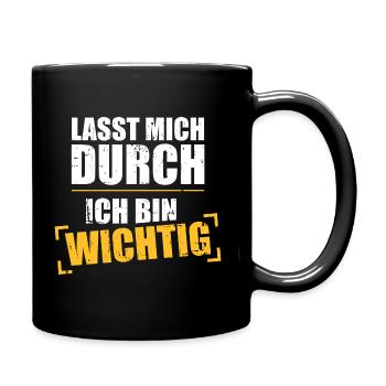 Lustige Sprüche - Tasse einfarbig - Schwarz - Rechts