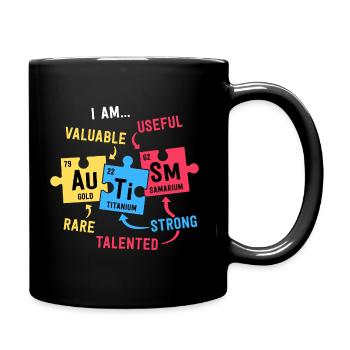 Autism Awareness Shirts Men Boys Table périodique - Mug uni - noir - Droite