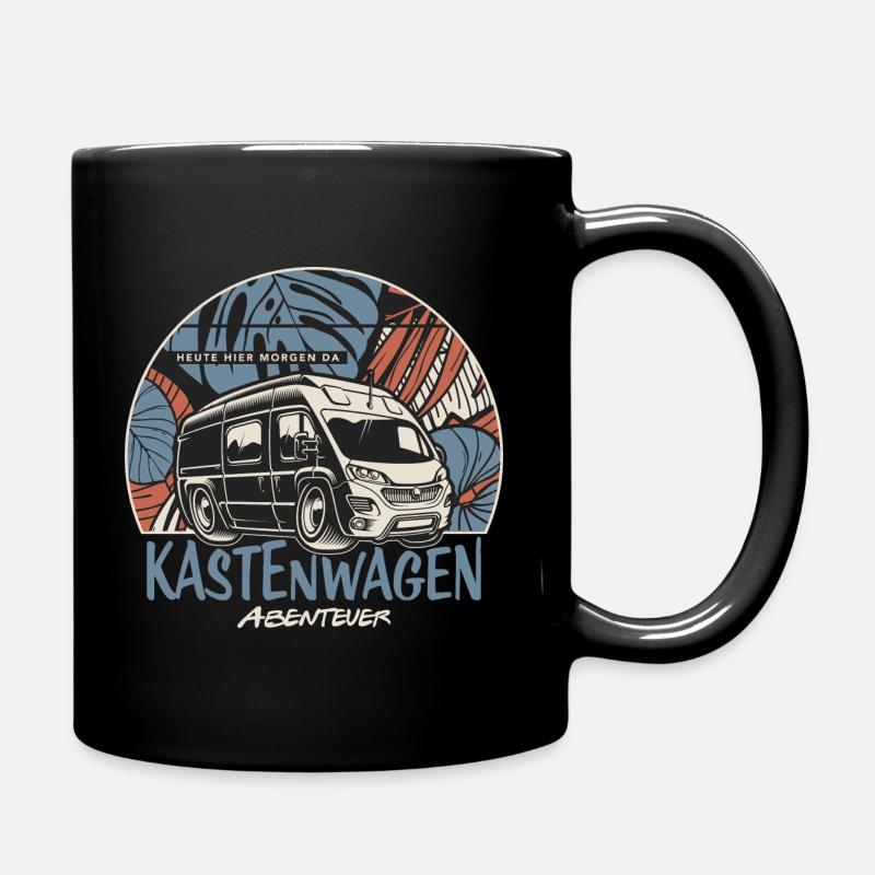 Kastenwagen - Heute Hier Morgen Da - Tasse einfarbig - Schwarz