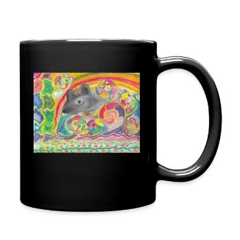 Maus - Tasse einfarbig - Schwarz - Rechts