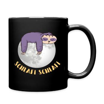 Faultier Schlafi - Tasse einfarbig - Schwarz - Rechts