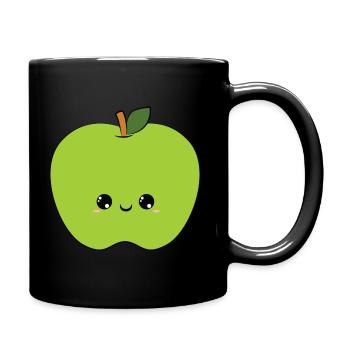 cute apple,süßer apfel, green - Tasse einfarbig - Schwarz - Rechts