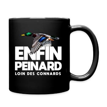 Enfin peinard chasseur cadeau drôle chasse canard - Mug uni - noir - Droite