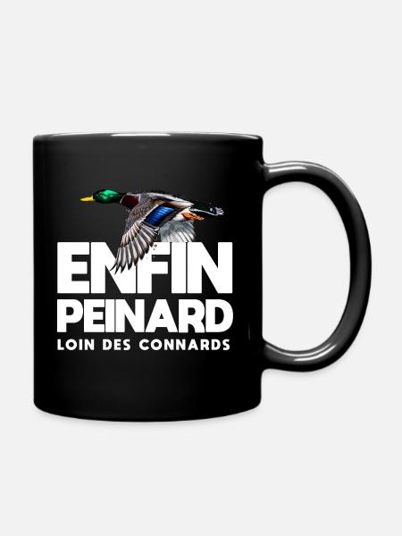 Enfin peinard chasseur cadeau drôle chasse canard - Mug uni - noir