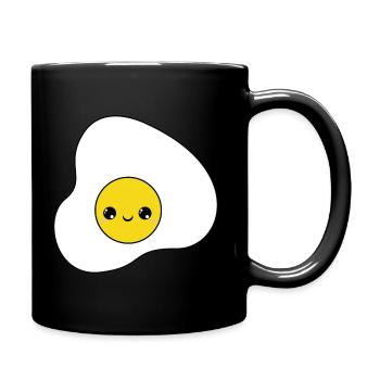 cute egg sunny side up, sweet fried egg - Full Colour Mug - black - Right