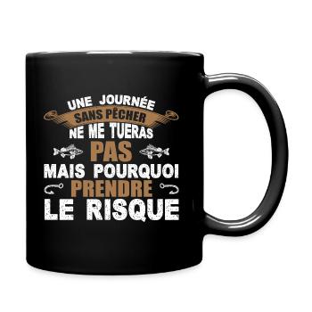 idee cadeau homme, peche, pecheur, humour pecher - Mug uni - noir - Droite