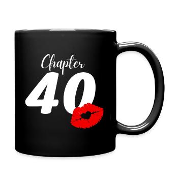 40. Geburtstag - Tasse einfarbig - Schwarz - Rechts