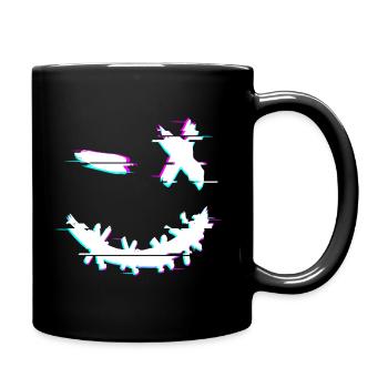 Glitch Smile Hard Tekk Techno Party Rave Festival - Tasse einfarbig - Schwarz - Rechts