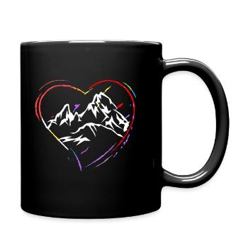 I Love Berg Watzmann - big colorful heart - Full Colour Mug - black - Right