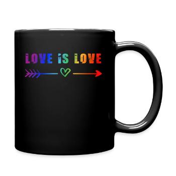 Love is Love! Statement gay gay LGBTQI+ - Full Colour Mug - black - Right
