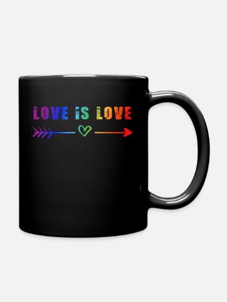 ¡El amor es amor! Declaración gay gay LGBTQI+ - Taza monocolor - negro
