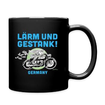 Lärm und Gestank - Tasse einfarbig - Schwarz - Rechts