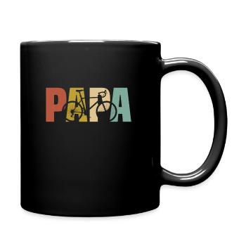 Papa Radfahrer - Tasse einfarbig - Schwarz - Rechts