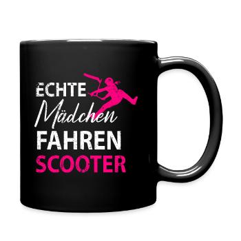 Stuntscooter Scooter Tretroller Damen Mädchen - Tasse einfarbig - Schwarz - Rechts