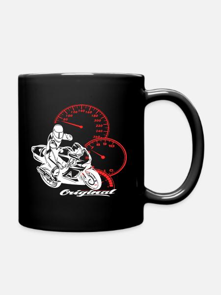Motorrad Rennmaschine Bike - Tasse einfarbig - Schwarz