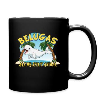 Beluga Wal Belugas Spirit Animal - Tasse einfarbig - Schwarz - Rechts